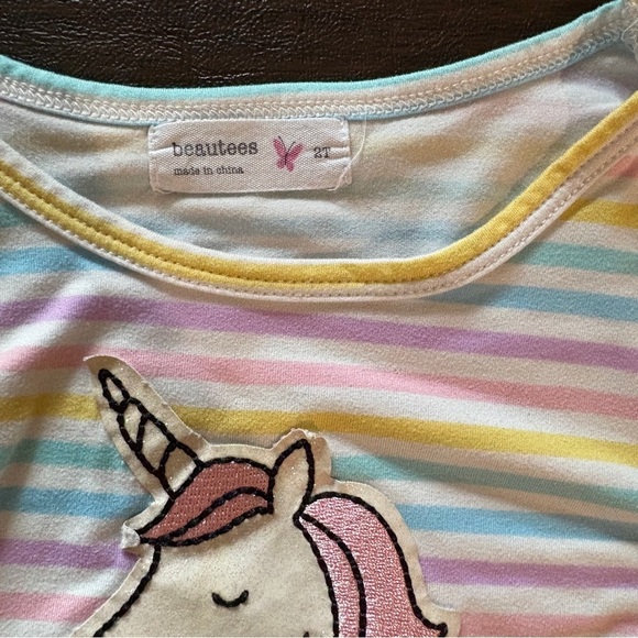Cute Girls Sparkle Unicorn Bundle Long Sleeve Tops -2T - Picture 4 of 10